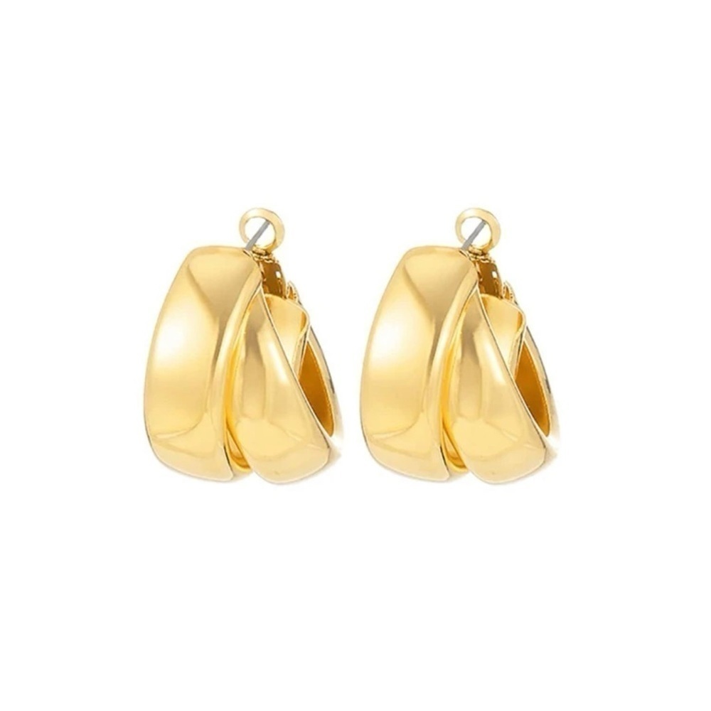 Gold tone thick earrings​​​​​​​​​​